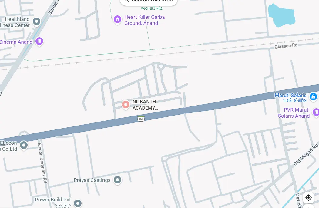 Nilkanth Academy location on Google Maps - Anand, Gujarat